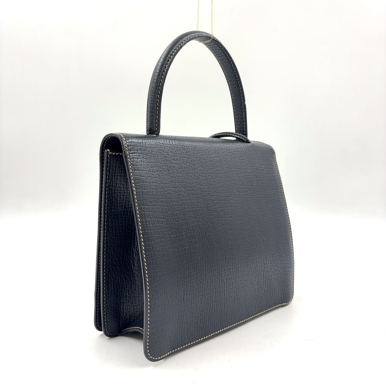 Loewe Barcelona Calfskin Darknavy Handbag Gold — view 2