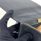 Loewe Barcelona Calfskin Darknavy Handbag Gold — view 9