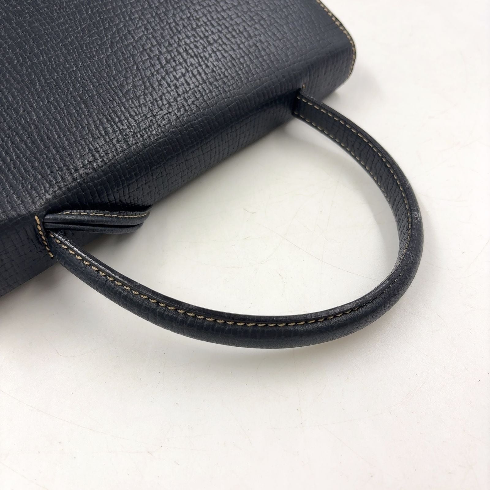 Loewe Barcelona Calfskin Darknavy Handbag Gold — view 5