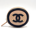 Chanel CC Stand Caviar Leather Black Beige Coin Case Gold
