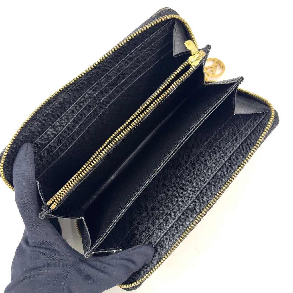 Louis Vuitton on Zippy Wallet Leather Black White Multicolor Gold — view 3