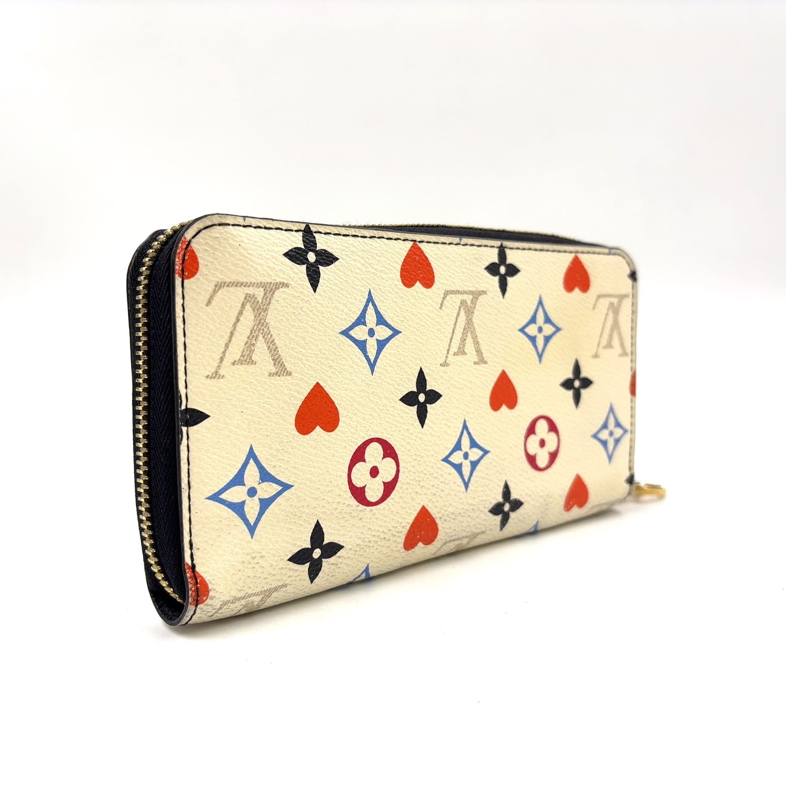 Louis Vuitton on Zippy Wallet Leather Black White Multicolor Gold — view 2