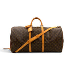 Louis Vuitton Keepall Bandouliere 60 Monogram Leather Brown Light Boston