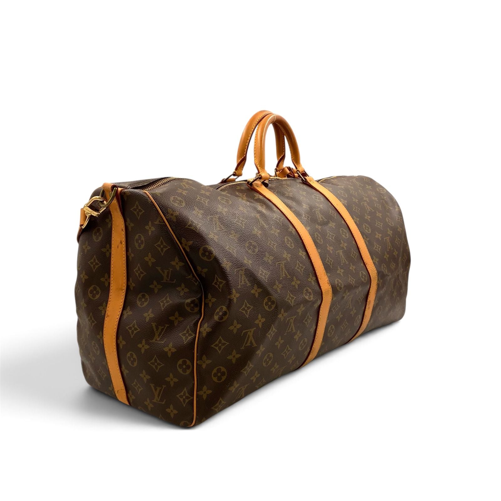 Louis Vuitton Keepall Bandouliere 60 Monogram Leather Brown Light Boston — view 2