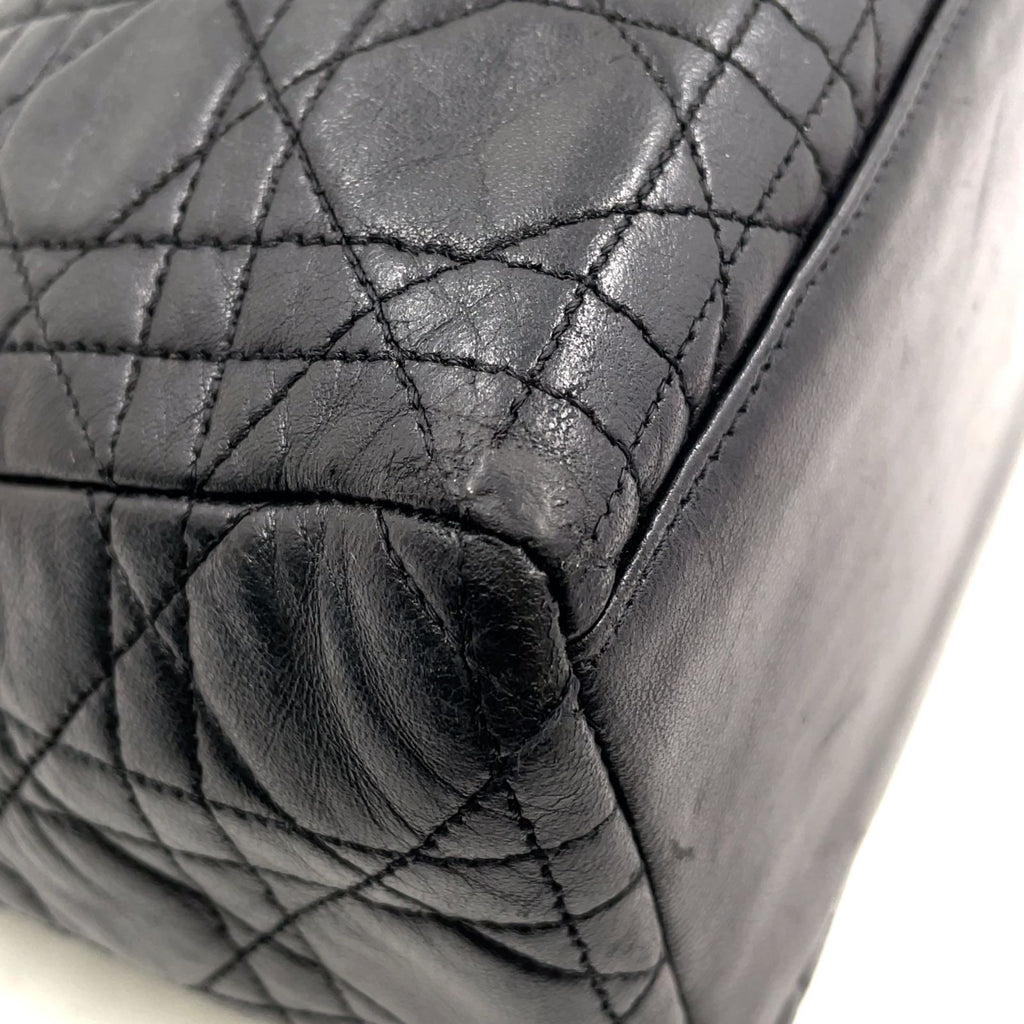 Dior Lady Lambskin Black Handbag Gold — view 7