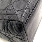 Dior Lady Lambskin Black Handbag Gold — view 7