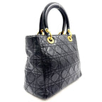 Dior Lady Lambskin Black Handbag Gold — view 2