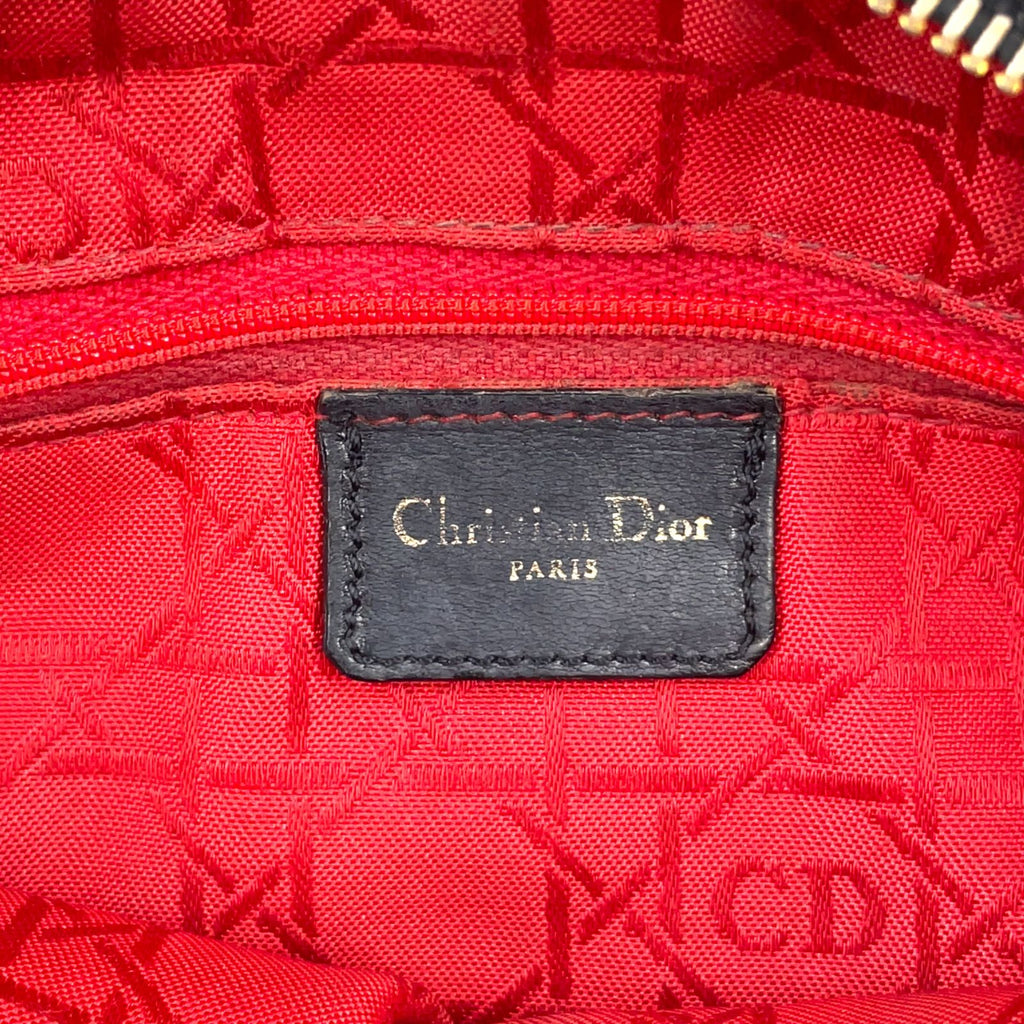 Dior Lady Lambskin Black Handbag Gold — view 4