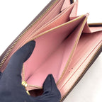 Louis Vuitton Zippy Wallet Monogram Rose Ballerine Leather Brown Light Pink — view 9