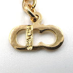 Dior CD Logo Rhinestone Color Gold White Necklace — view 5