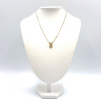 Dior CD Logo Rhinestone Color Gold White Necklace — view 9
