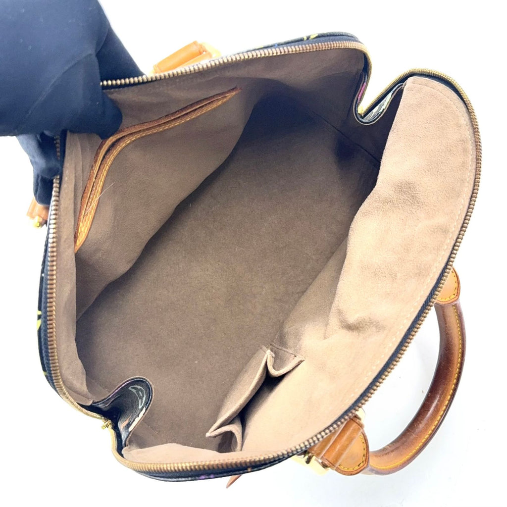Louis Vuitton Alma PM Monogram Multicolor Noir Leather Black Light Brown — view 3
