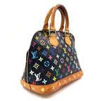 Louis Vuitton Alma PM Monogram Multicolor Noir Leather Black Light Brown — view 2