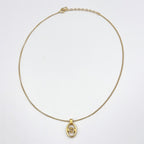 Dior CD Logo Oval Gold Plated Necklace — view 3