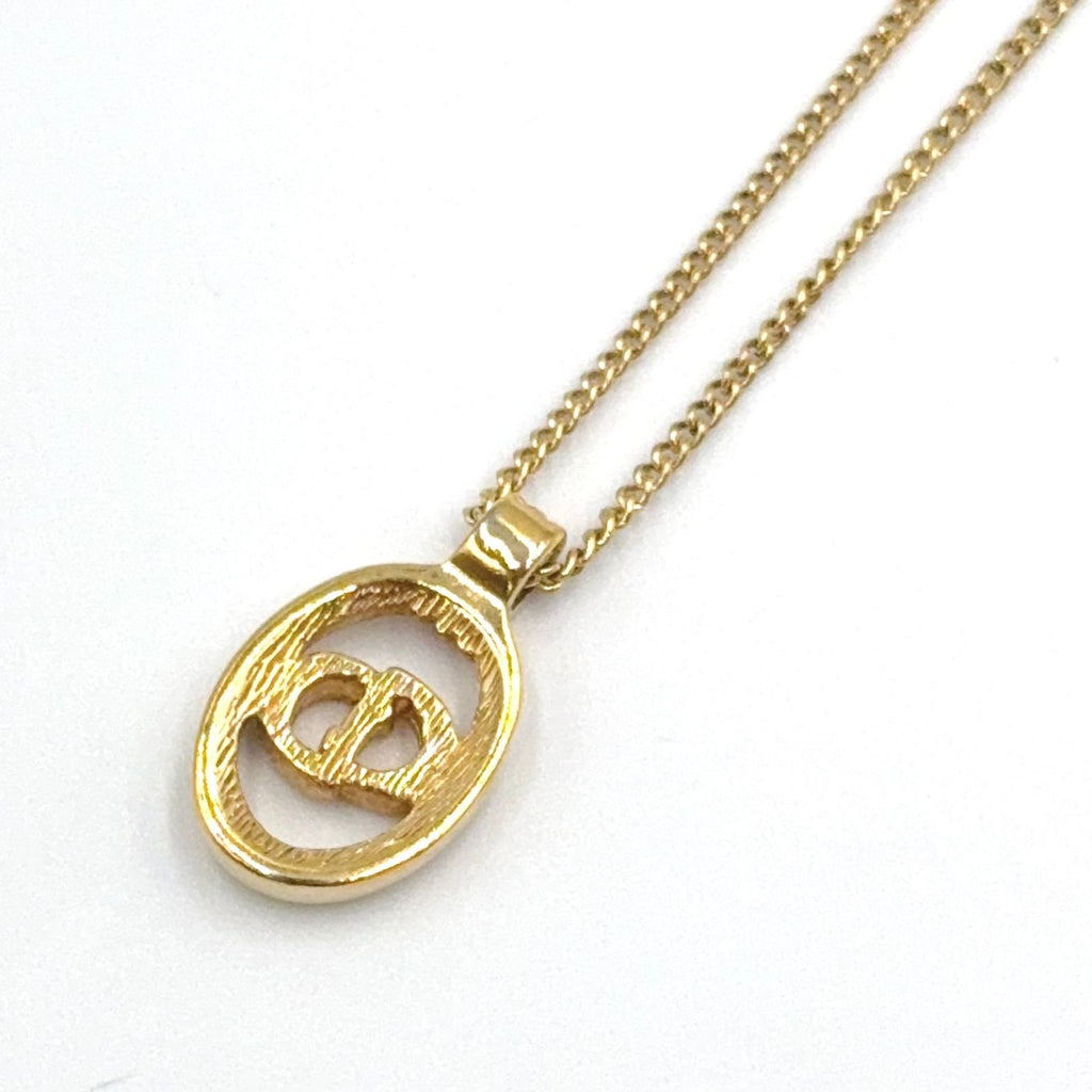 Dior CD Logo Oval Gold Plated Necklace — view 2