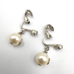Gucci GG Pearl Metal Fakepearl Color Clear Silver White Earrings — view 5