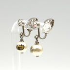 Gucci GG Pearl Metal Fakepearl Color Clear Silver White Earrings — view 2