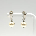 Gucci GG Pearl Metal Fakepearl Color Clear Silver White Earrings — view 3