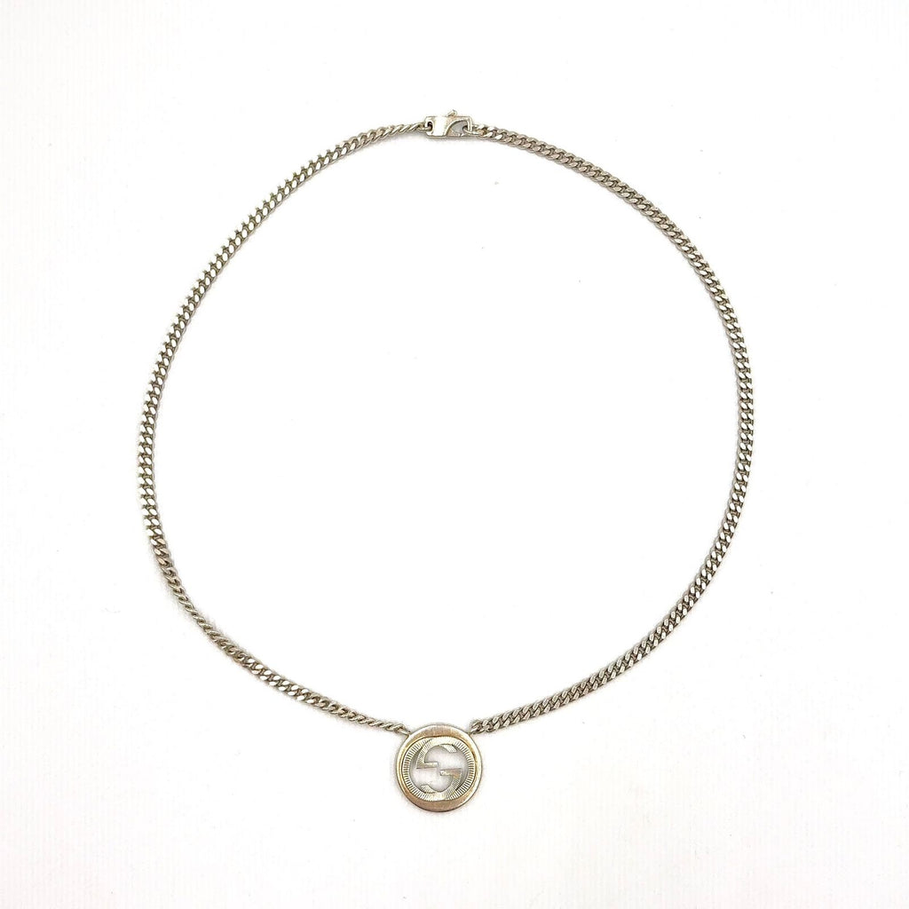 Gucci Interlocking Silver Necklace — view 3