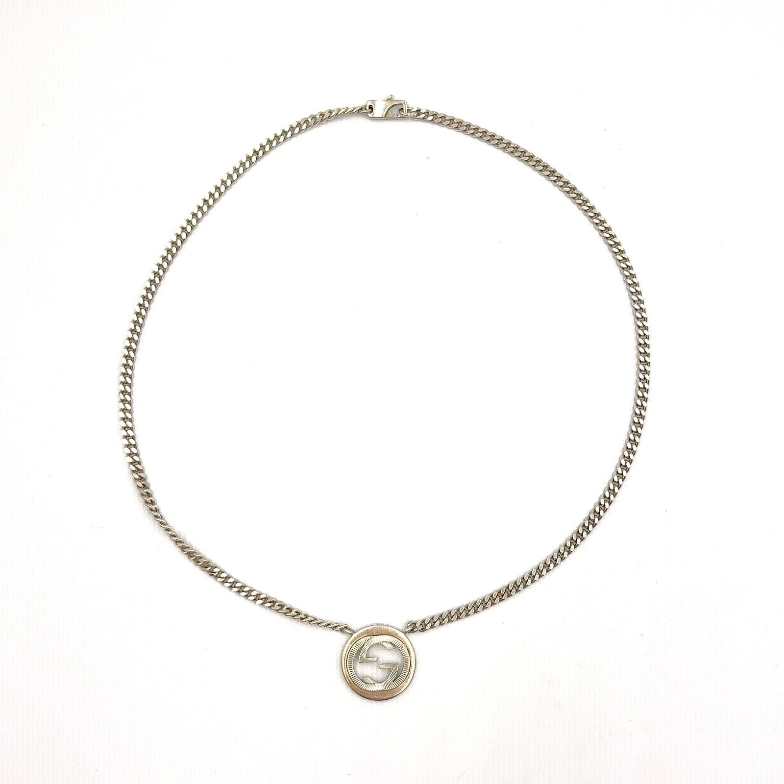 Gucci Interlocking Silver Necklace — view 3