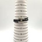 Hermes Tresse Leather Metal Silver Black Bracelet — view 7