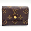 Louis Vuitton Porte-Monnaie Plastic Monogram Leather Brown Coin Case Gold