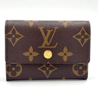 Louis Vuitton Porte-Monnaie Plastic Monogram Leather Brown Coin Case Gold
