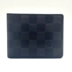Louis Vuitton Portefeuille Multiple Correspondence Leather Black Bi Foldwallet