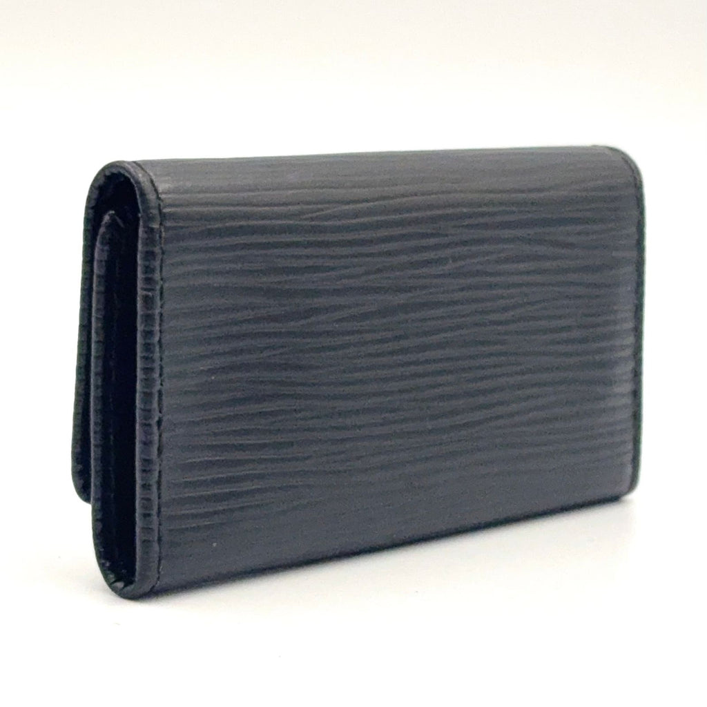 Louis Vuitton Multicles 4 Epi Noir Leather Black Key Case Silver Key Holder — view 2