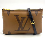Louis Vuitton Pochette Zip Monogram Giant Reverse Leather Brown Black Shoulder