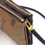 Louis Vuitton Pochette Zip Monogram Giant Reverse Leather Brown Black Shoulder — view 9