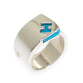 Hermes Candy Ring Vintage 925 Sterling Silver Blue Discontinued
