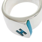 Hermes Candy Ring Vintage 925 Sterling Silver Blue Discontinued — view 8