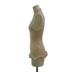 Fendi Ruffled Top Knit Tank Top Wool 38 Pink Ribbed High Neck Ruffle Hem PP — view 3