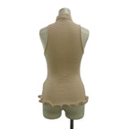 Fendi Ruffled Top Knit Tank Top Wool 38 Pink Ribbed High Neck Ruffle Hem PP — view 2