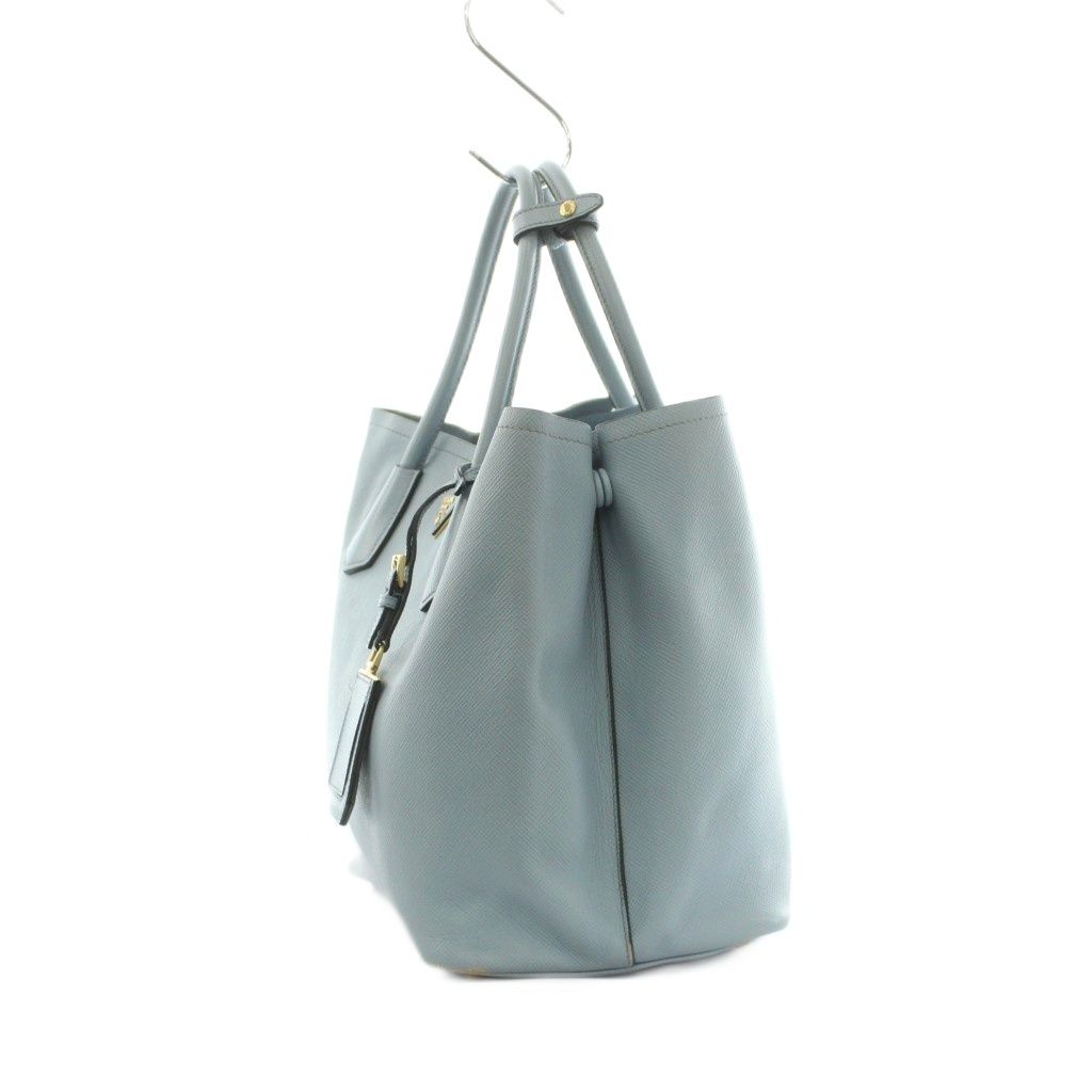 Prada Saffiano Leather Doubre Tote Light Blue — view 3