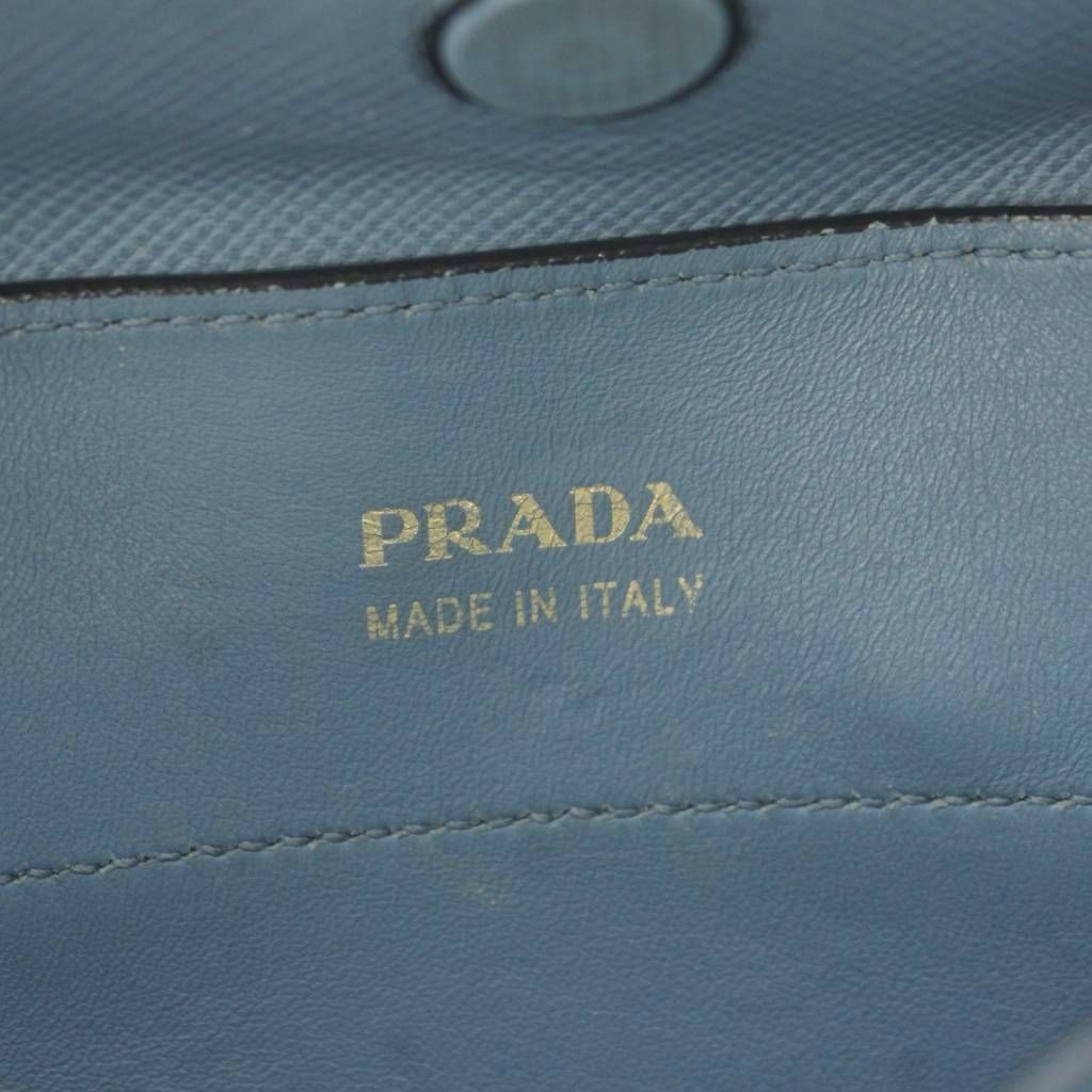 Prada Saffiano Leather Doubre Tote Light Blue — view 8
