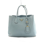 Prada Saffiano Leather Doubre Tote Light Blue