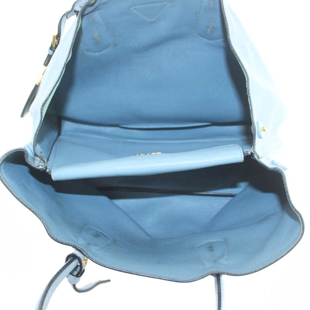 Prada Saffiano Leather Doubre Tote Light Blue — view 6