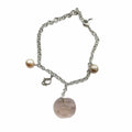 Dior Bracelet Faux Pearl Silver Color Pink