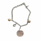 Dior Bracelet Faux Pearl Silver Color Pink