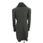 Fendi Lapel Contrast Long Coat Sheep Leather 40 Gray Black Double Breasted — view 2