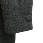 Fendi Lapel Contrast Long Coat Sheep Leather 40 Gray Black Double Breasted — view 7