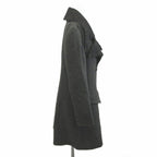 Fendi Lapel Contrast Long Coat Sheep Leather 40 Gray Black Double Breasted — view 3