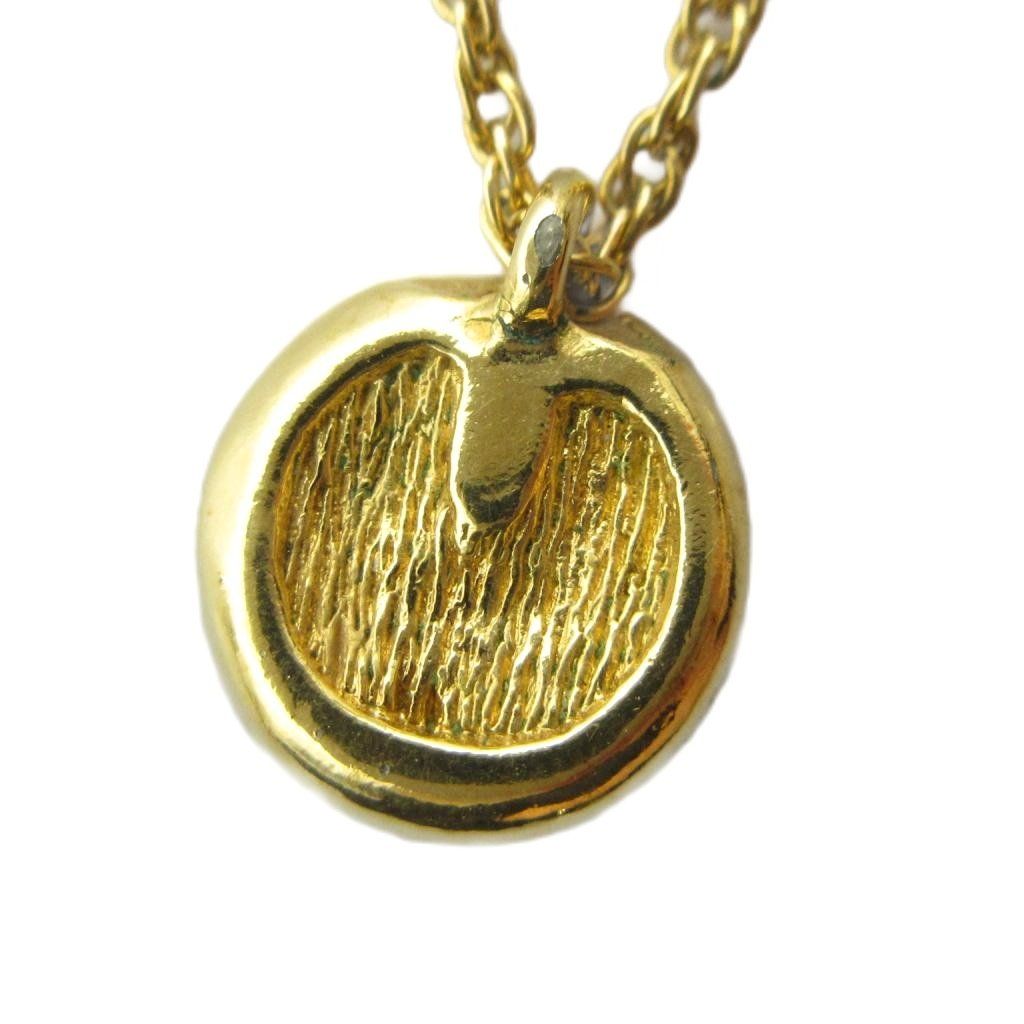 Dior Necklace Rhinestone Faux Pearl Pendant Gold — view 2