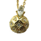 Dior Necklace Rhinestone Pendant Logo Gold