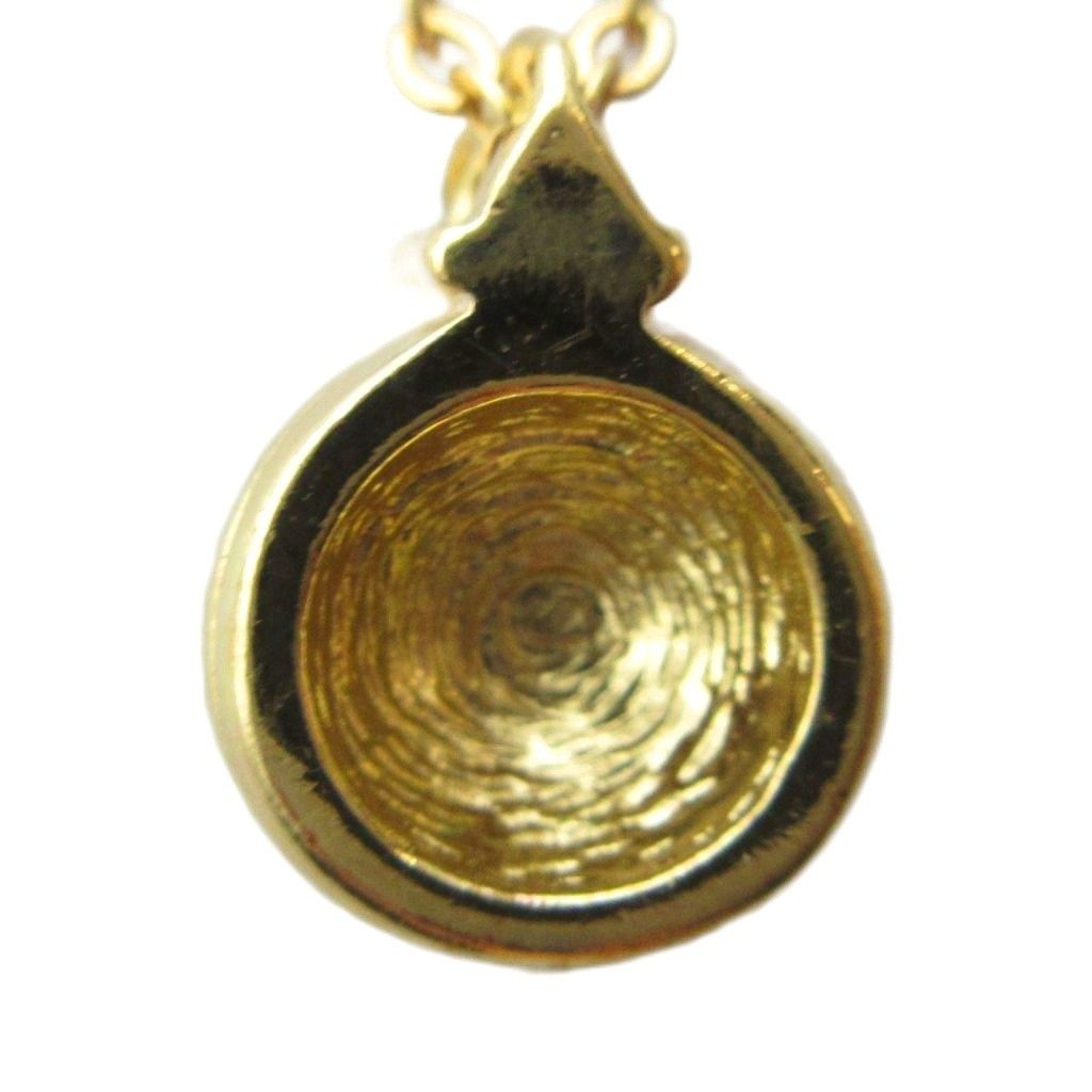 Dior Necklace Rhinestone Pendant Logo Gold — view 2