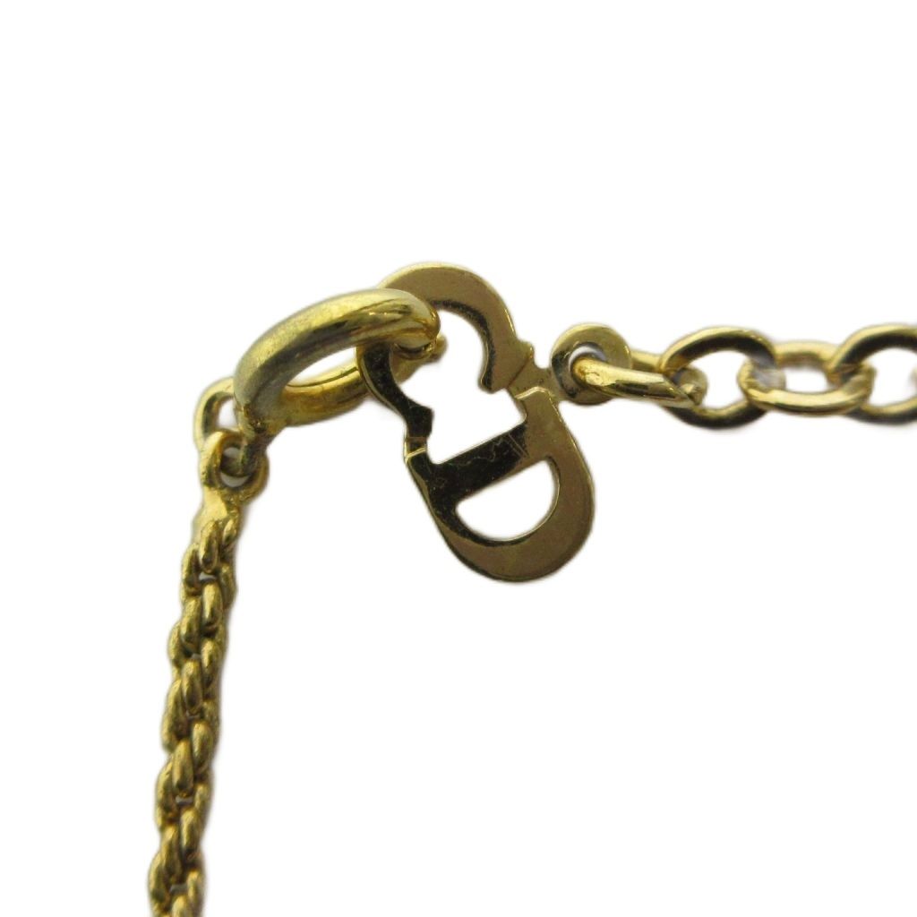 Dior Necklace CD Logo Rhinestone Pendant Gold — view 5