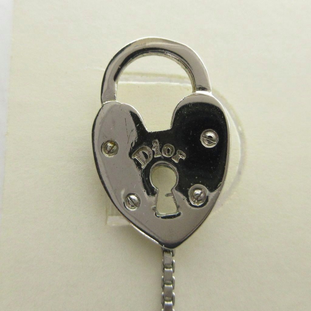 Dior Earrings Logo Heart Cadena Silver — view 3