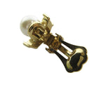Dior Earrings Clip on Faux Pearl Rhinestone Gold — view 4